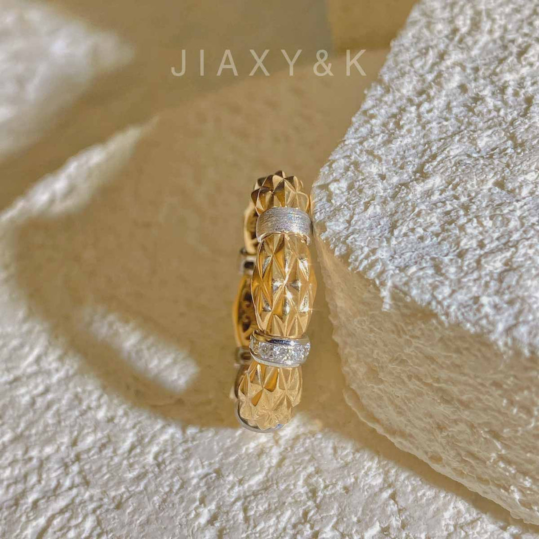 Natural White Diamond Stretch Ring D0.15ct 18K