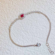 Natural Ruby Bracelet D0.45ct d0.32ct 18K, Burma Pigeon Blood