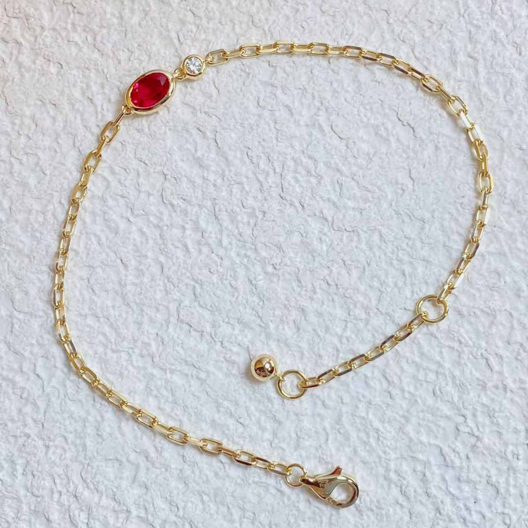 Natural Ruby Bracelet D0.51ct d0.05ct 18K, Burma Pigeon Blood