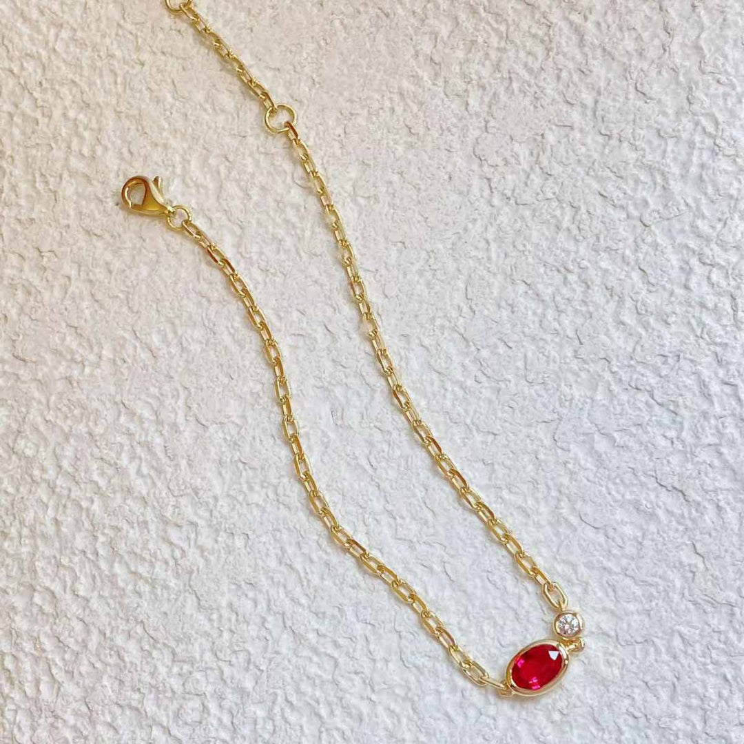 Natural Ruby Bracelet D0.51ct d0.05ct 18K, Burma Pigeon Blood