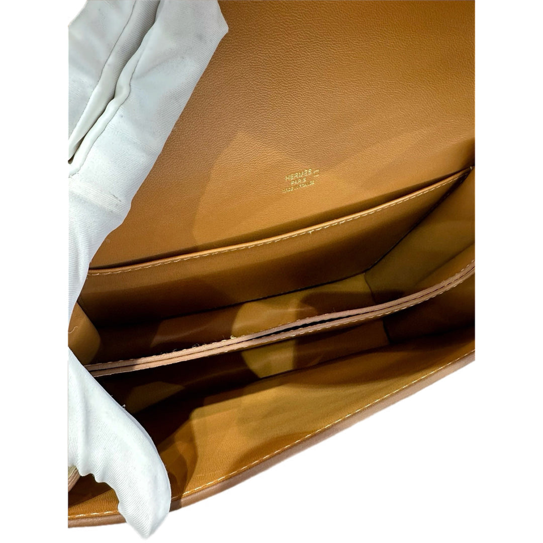 Hermes Yellow Matt Crocodile Roulis 23cm Bag