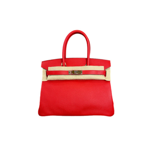 Pre-owned Hermes Red Birkin 30cm Bag Epsom