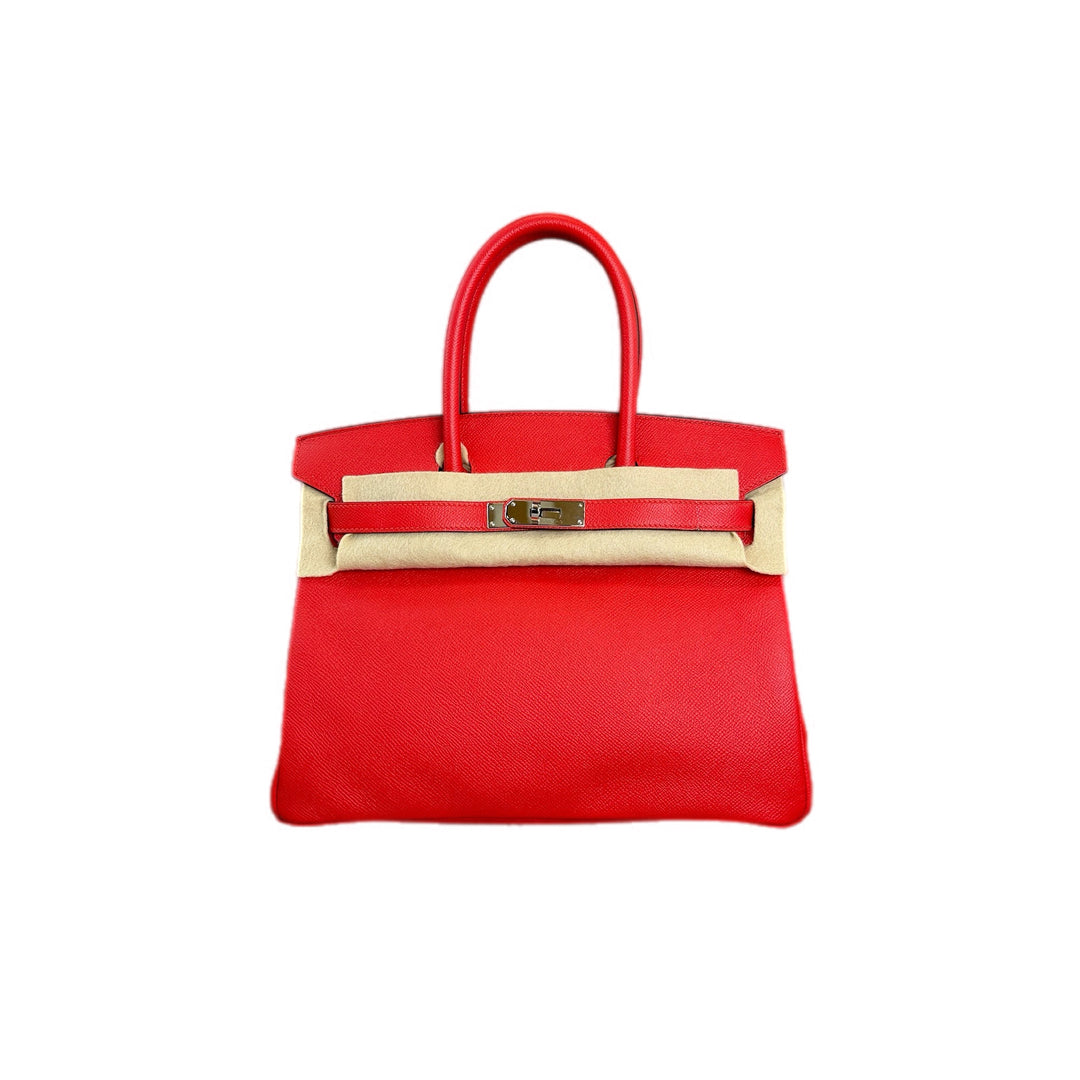 Hermes Red Birkin 30cm Bag Epsom