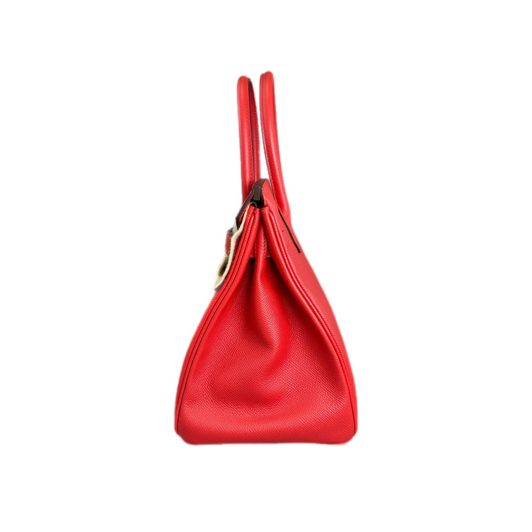 Hermes Red Birkin 30cm Bag Epsom
