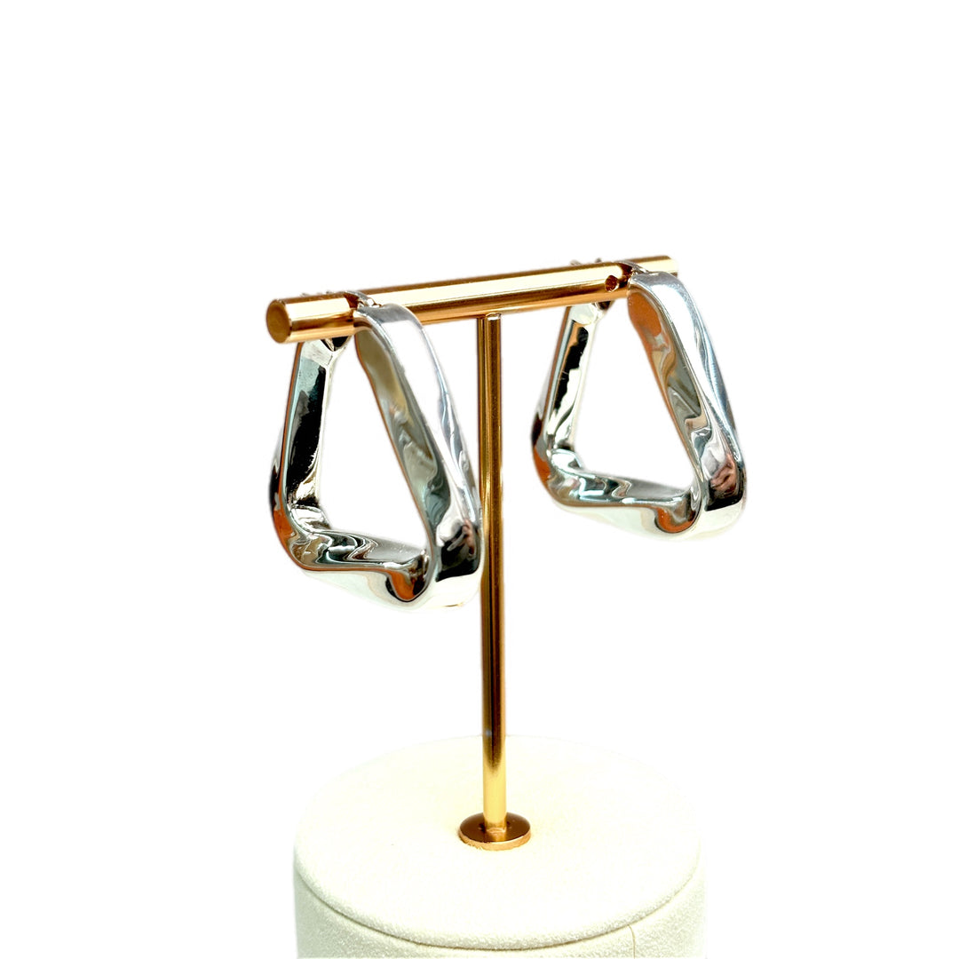Bottega Veneta Triangle Silver Ag925 Hoop Earring Small Leather Goods