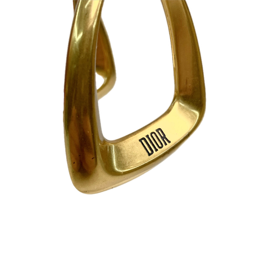 Dior Large Gold Sqaure Hook Fashion Earring