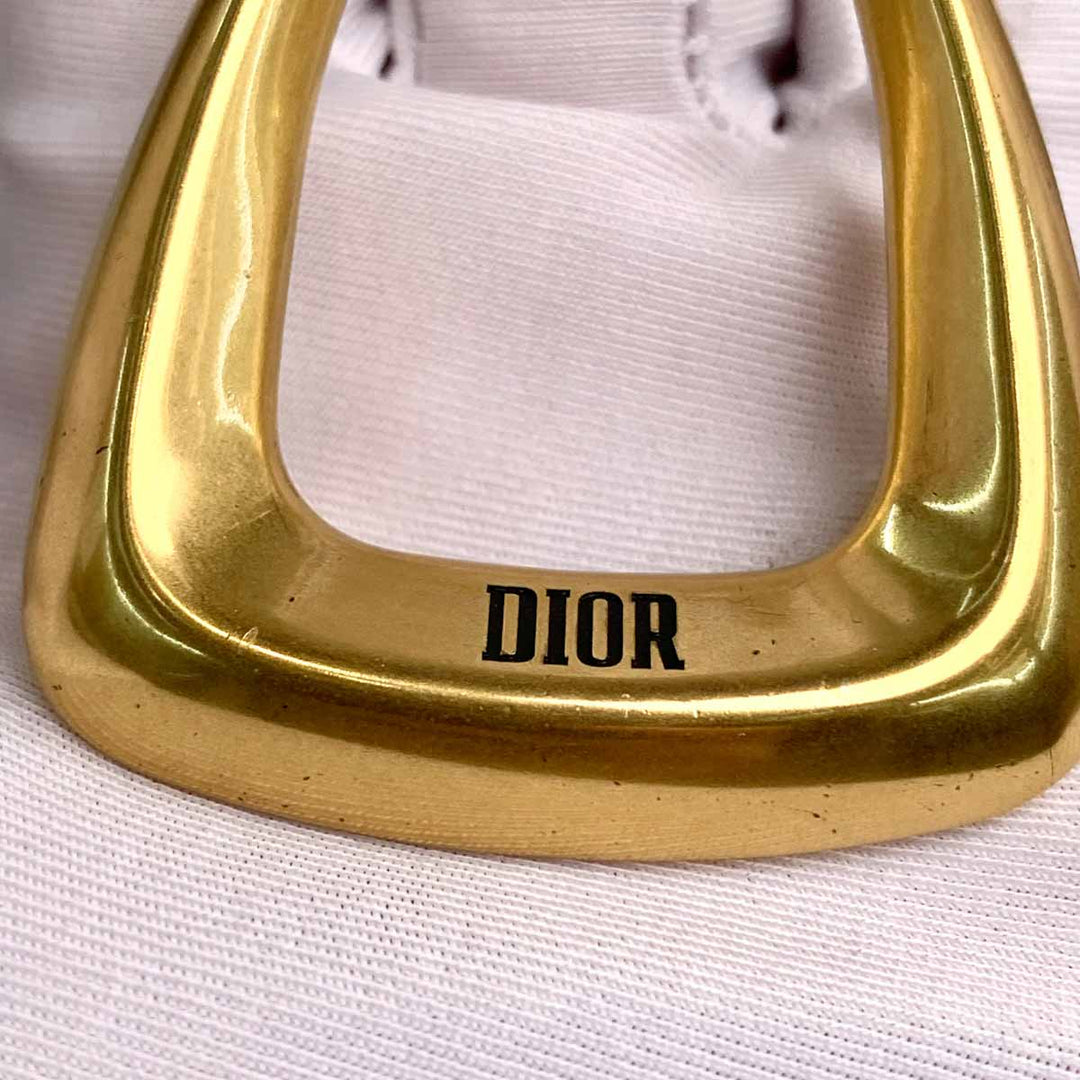Dior Large Gold Sqaure Hook Fashion Earring