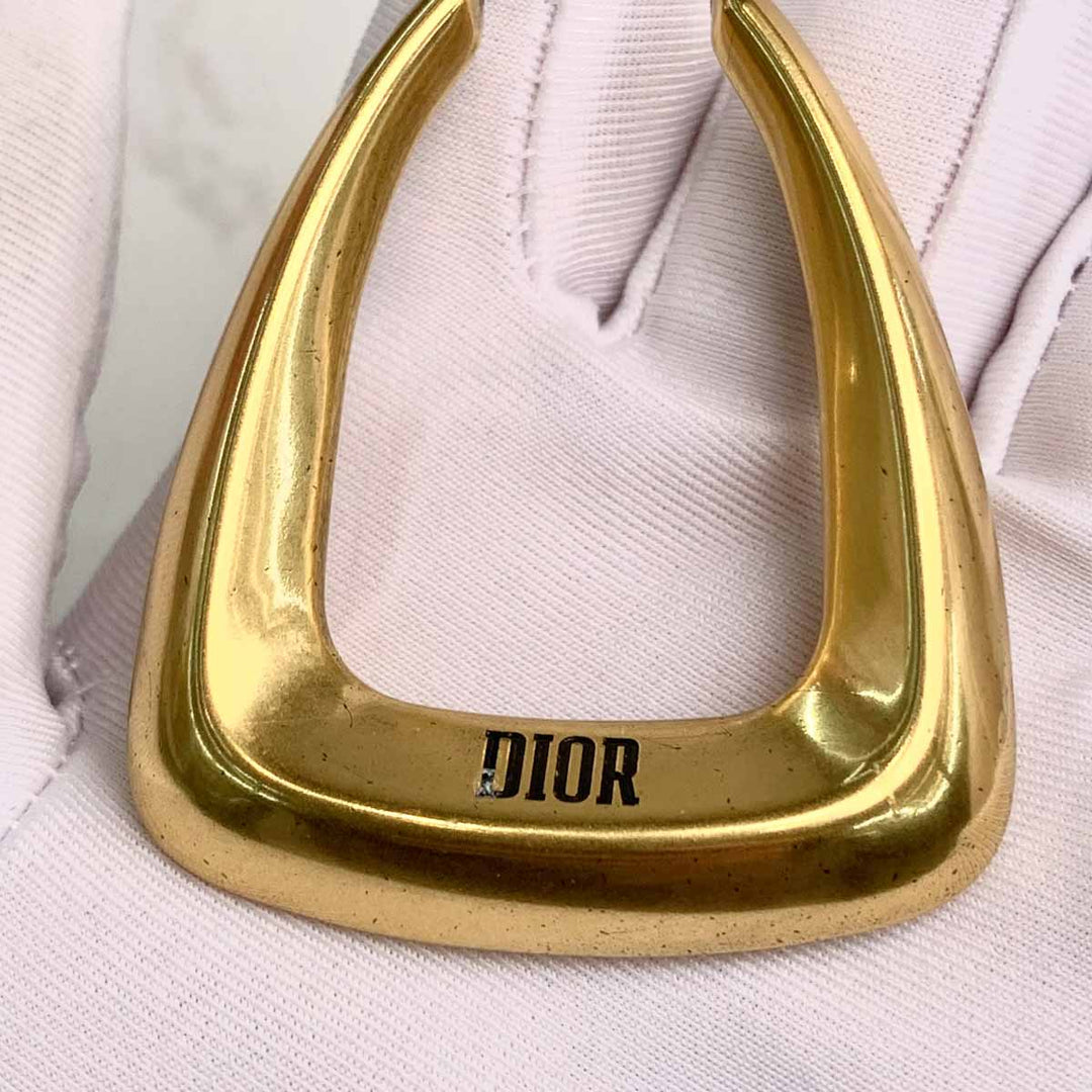 Dior Large Gold Sqaure Hook Fashion Earring