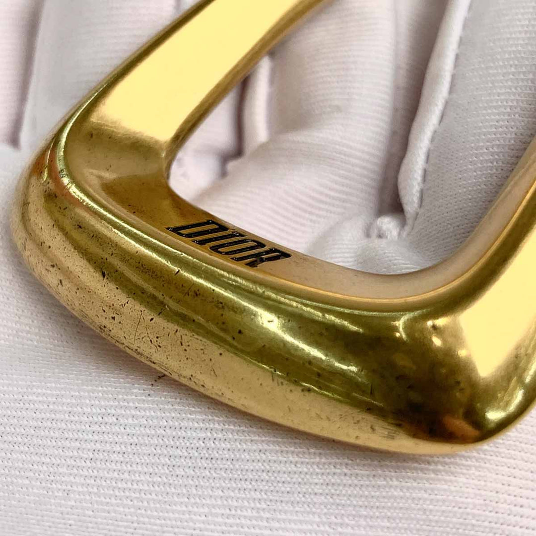 Dior Large Gold Sqaure Hook Fashion Earring