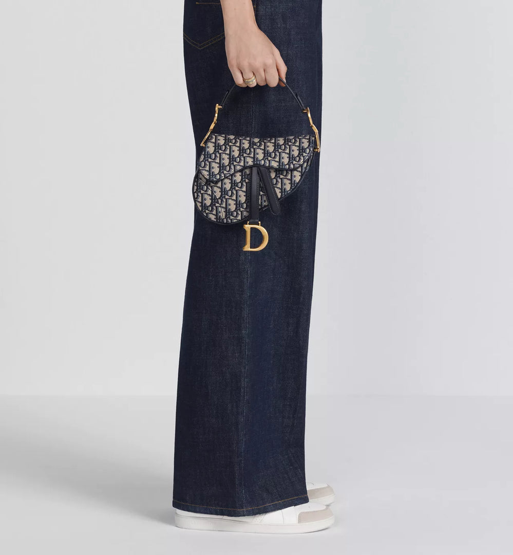 Dior Blue Saddle Mini Bag with Strap