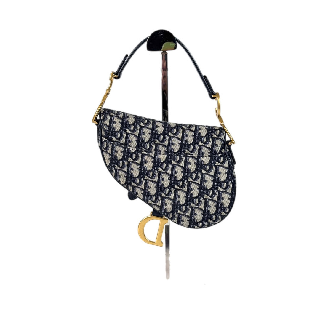 Dior Blue Saddle Mini Bag with Strap