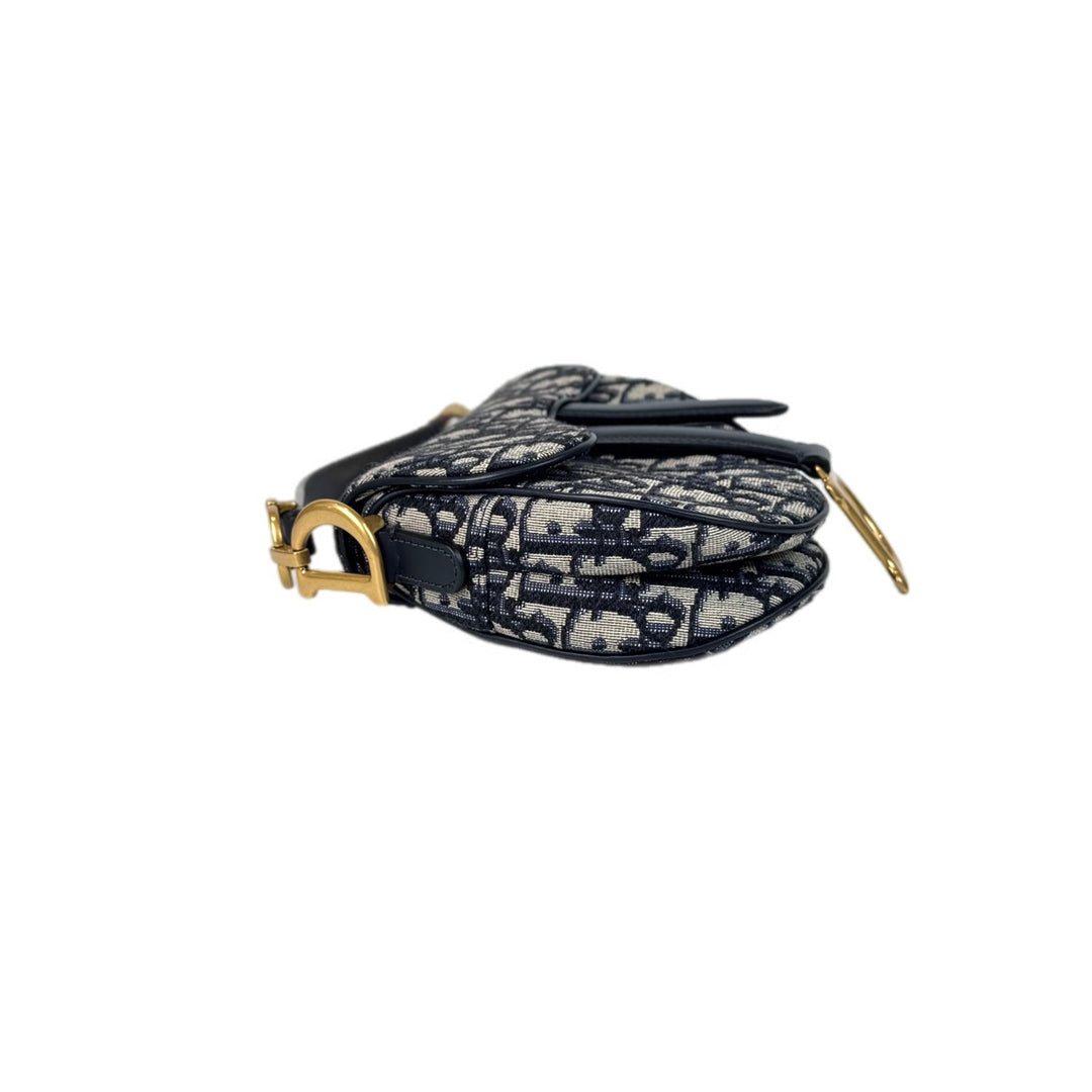 Dior Blue Saddle Mini Bag with Strap