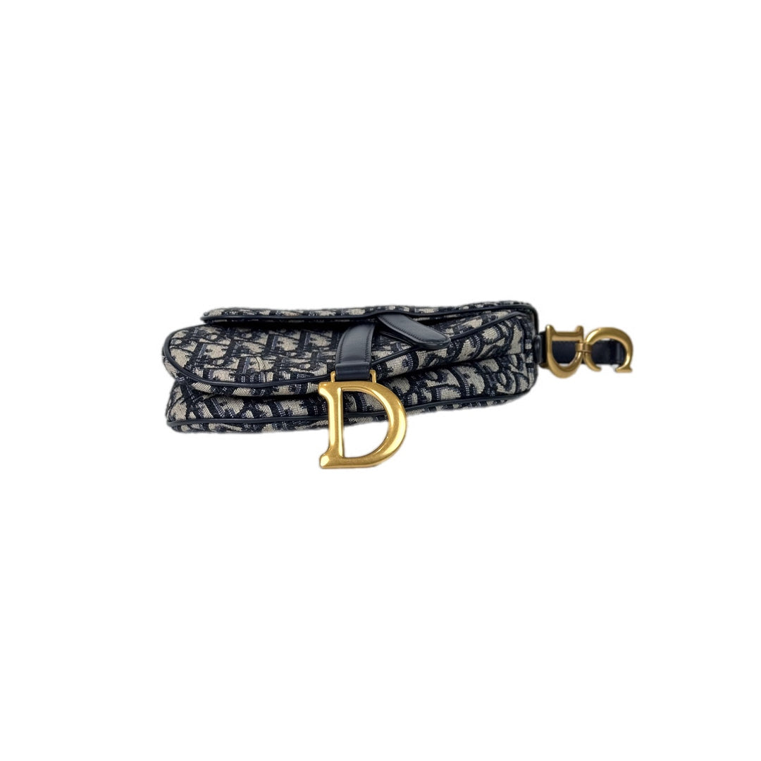 Dior Blue Saddle Mini Bag with Strap