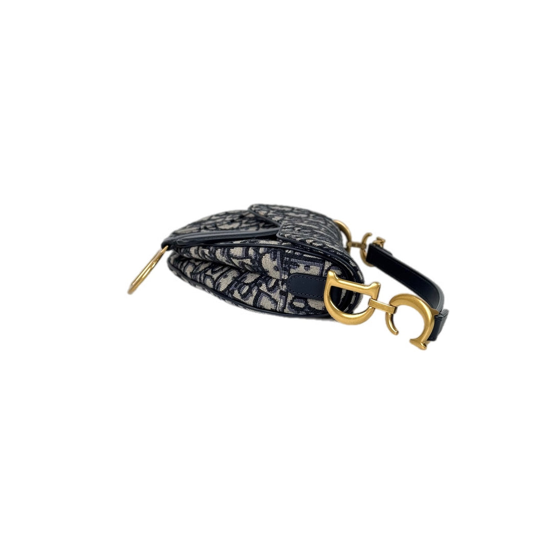 Dior Blue Saddle Mini Bag with Strap