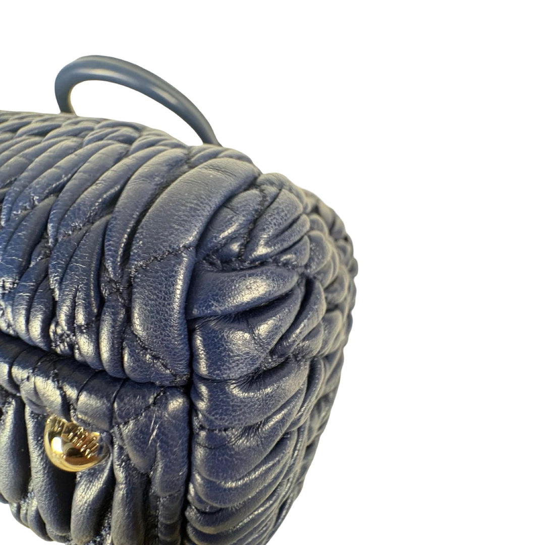 Miumiu Navy Crystal Tote Bag
