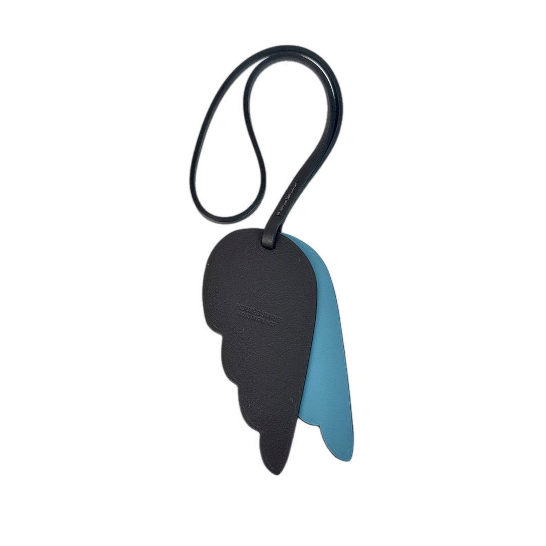 Hermes Pegase Wing Bag Charm Blue/Black