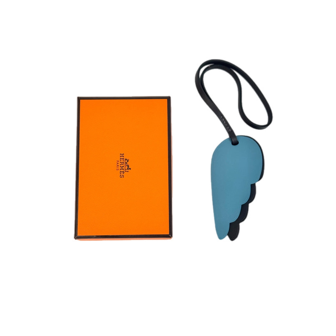 Hermes Pegase Wing Bag Charm Blue/Black
