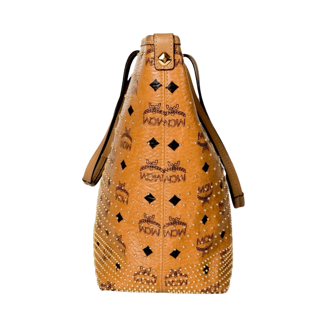 MCM Gold Studded Tote Bag