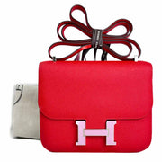 Hermes Red Mini Constance Epsom Bag