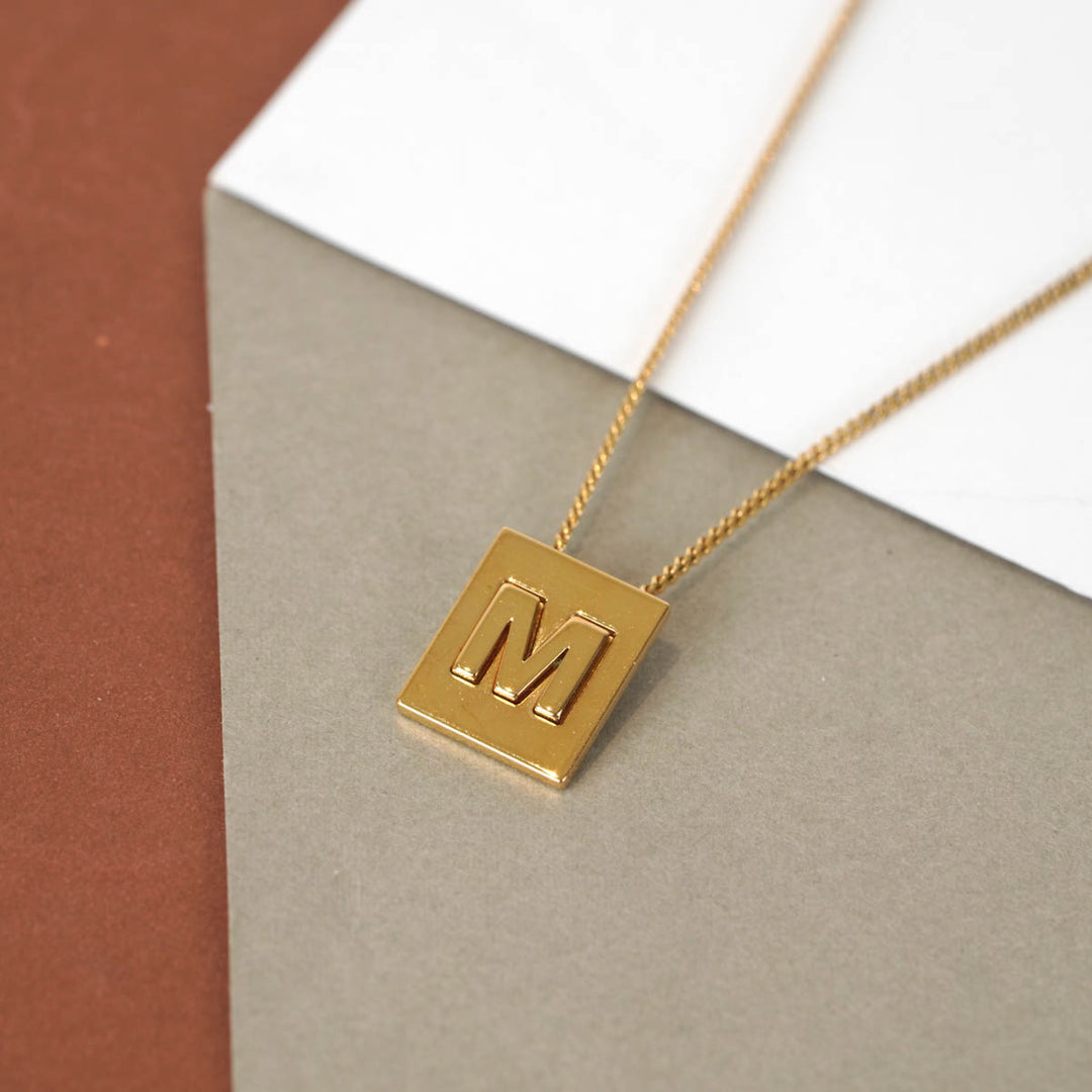 Celine Alphabet Necklace M In Brass With Gold Finish