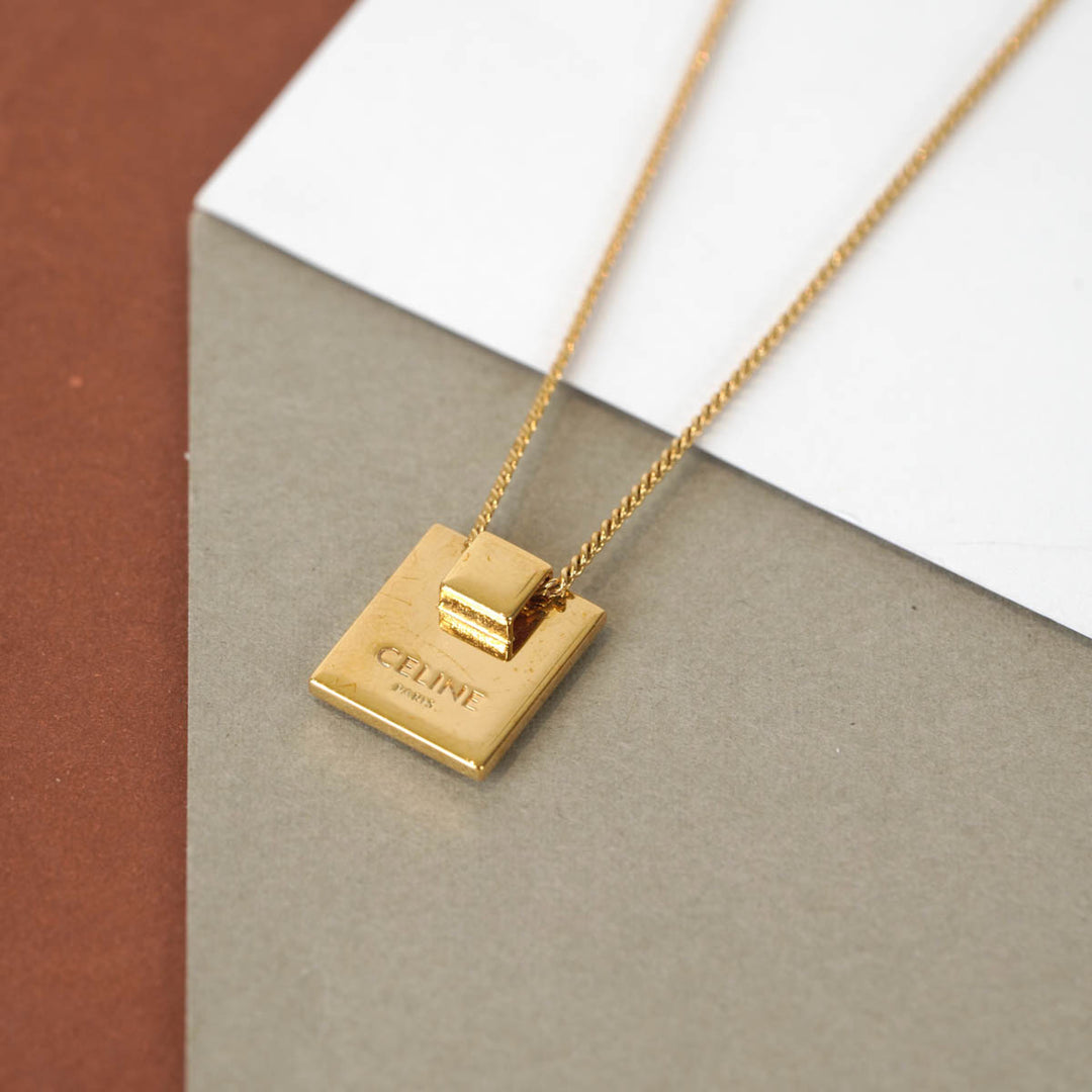 Celine Alphabet Necklace M In Brass With Gold Finish