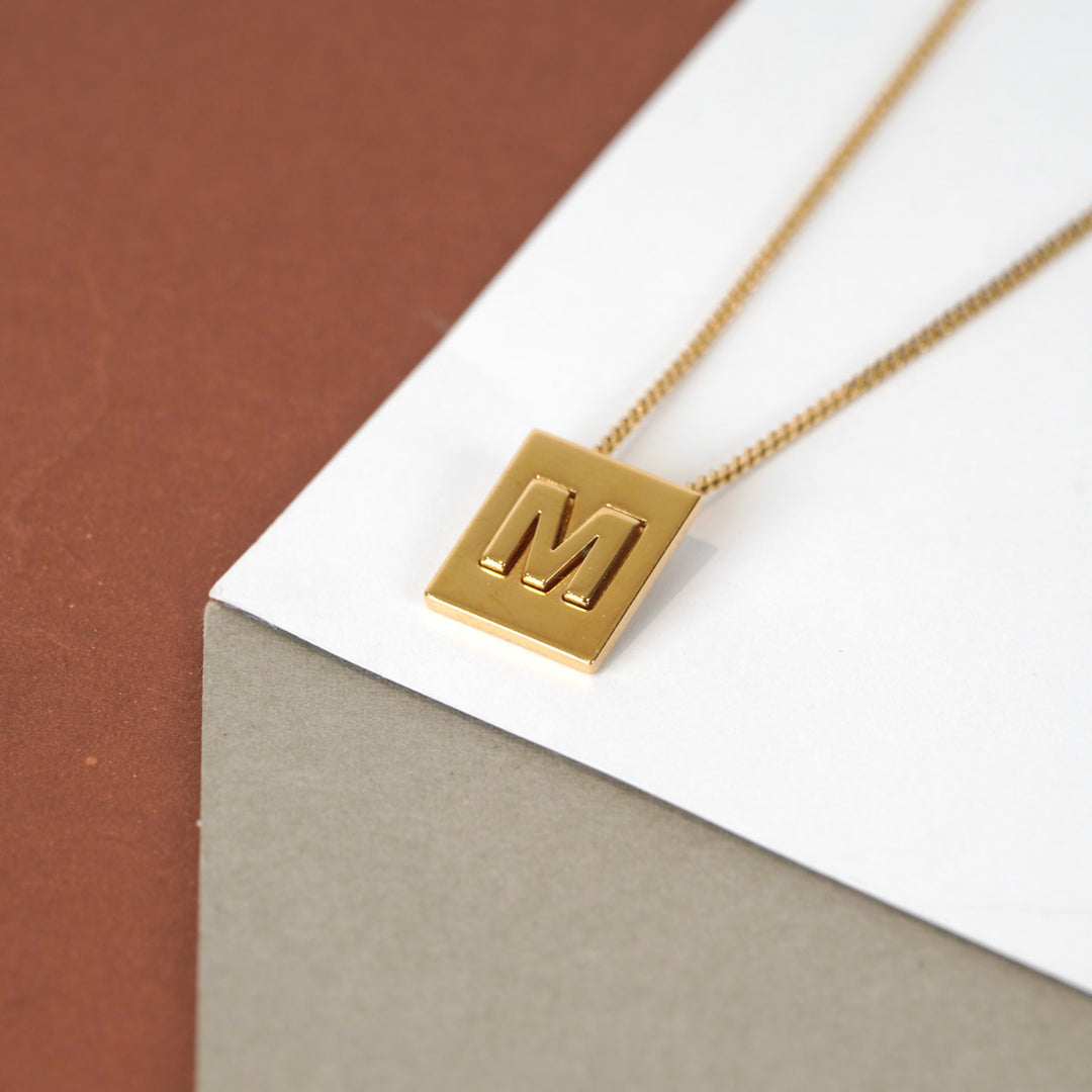 Celine Alphabet Necklace M In Brass With Gold Finish