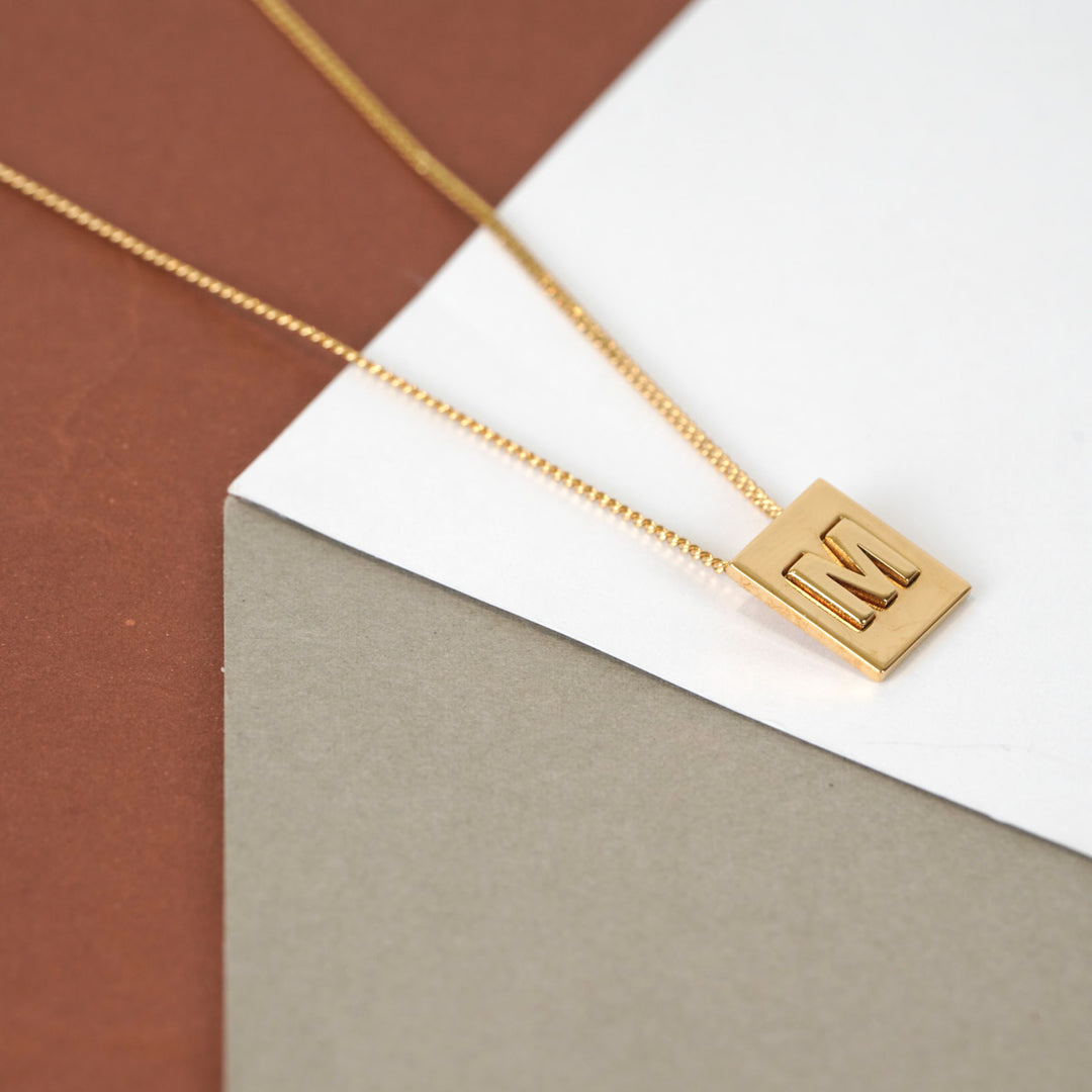 Celine Alphabet Necklace M In Brass With Gold Finish