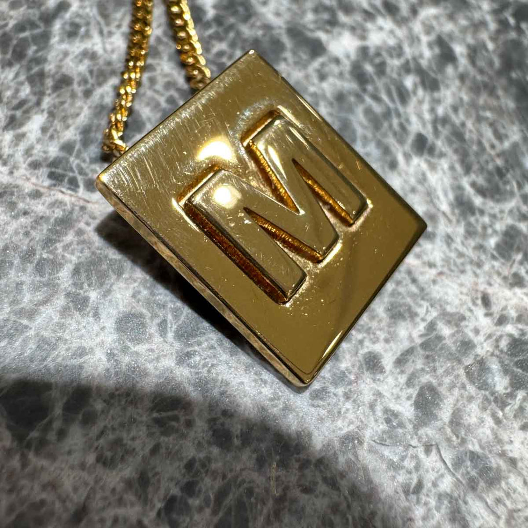Celine Alphabet Necklace M In Brass With Gold Finish