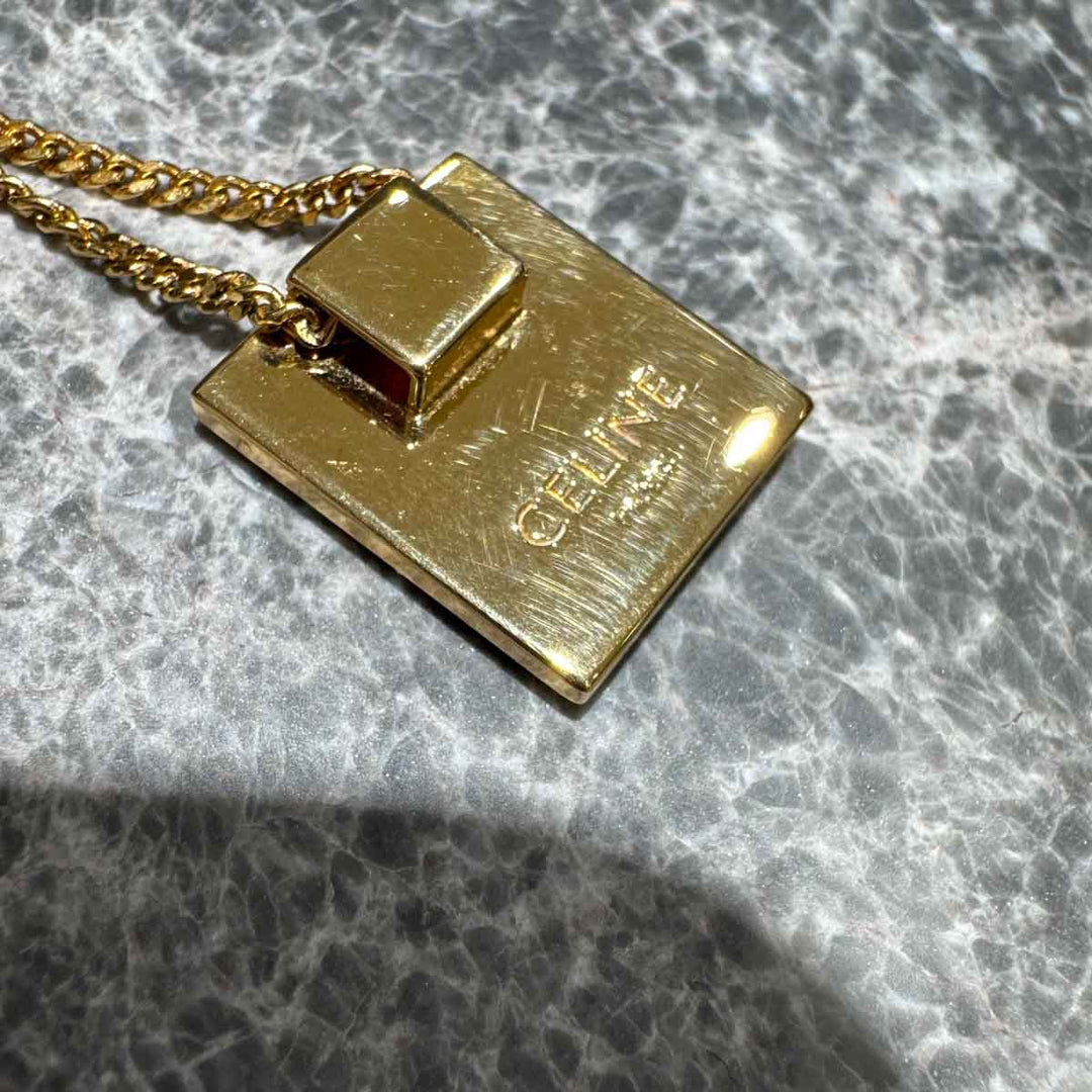 Celine Alphabet Necklace M In Brass With Gold Finish