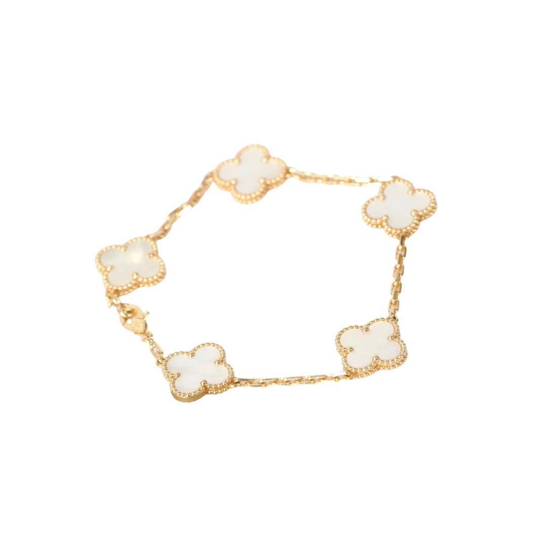 VCA Vintage Alhambra 5 motifs Bracelet Mother Of Pearl
