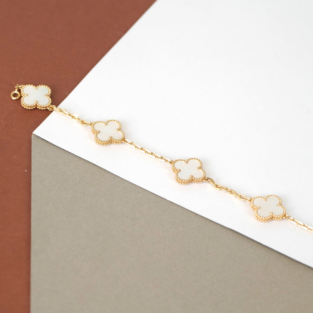 VCA Vintage Alhambra 5 motifs Bracelet Mother Of Pearl
