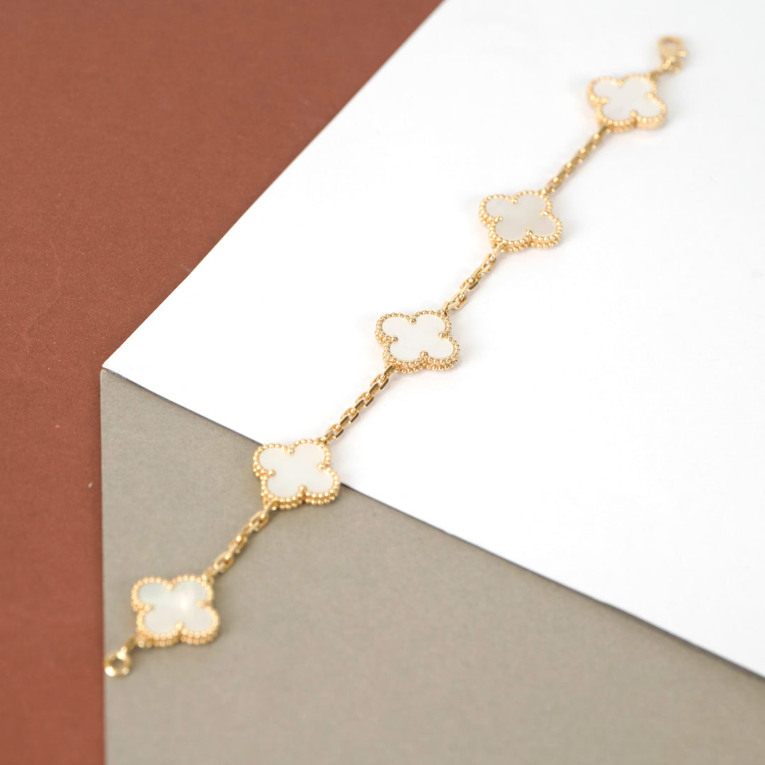 VCA Vintage Alhambra 5 motifs Bracelet Mother Of Pearl