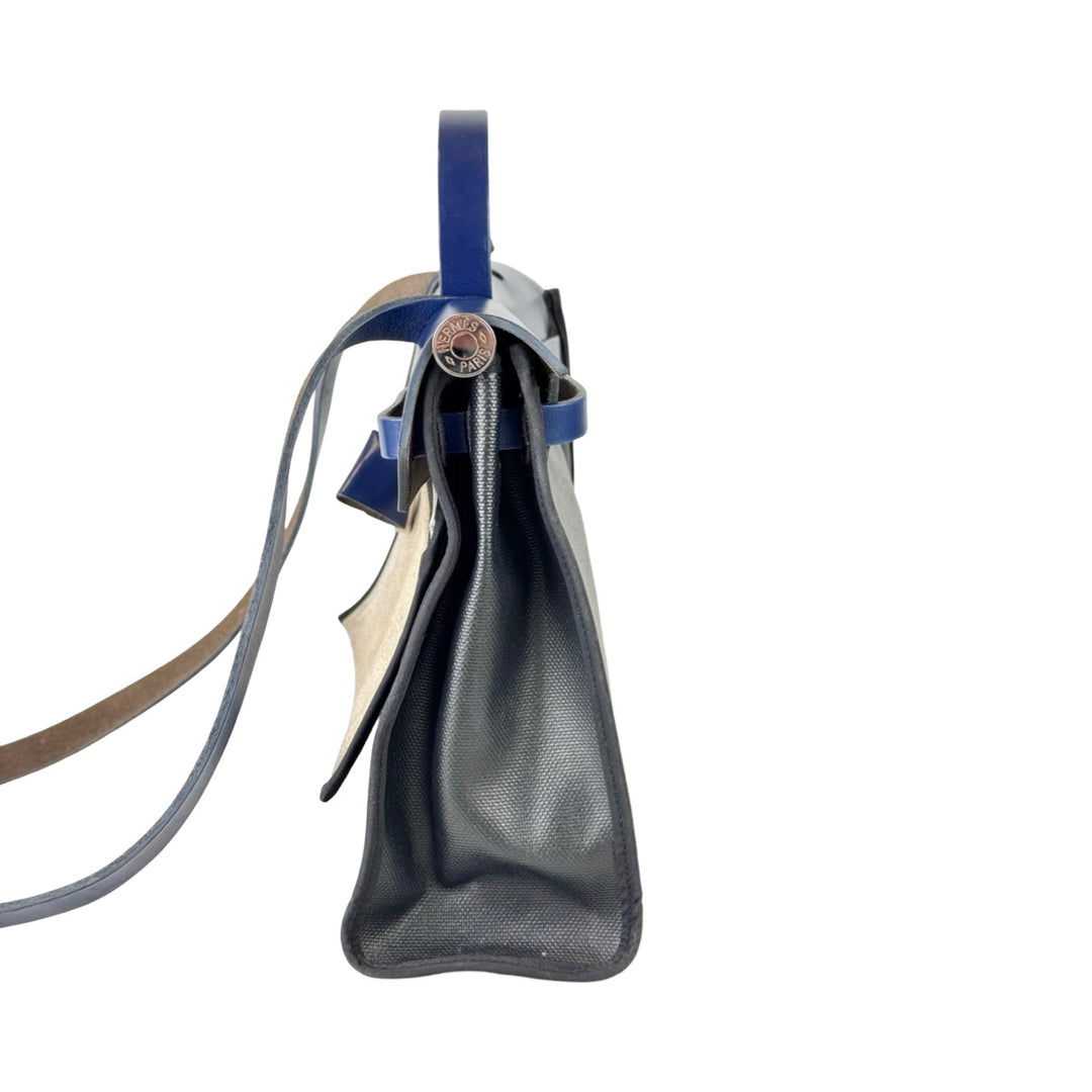 Hermes Herbag  Zip 31 Black/ Blue Bag