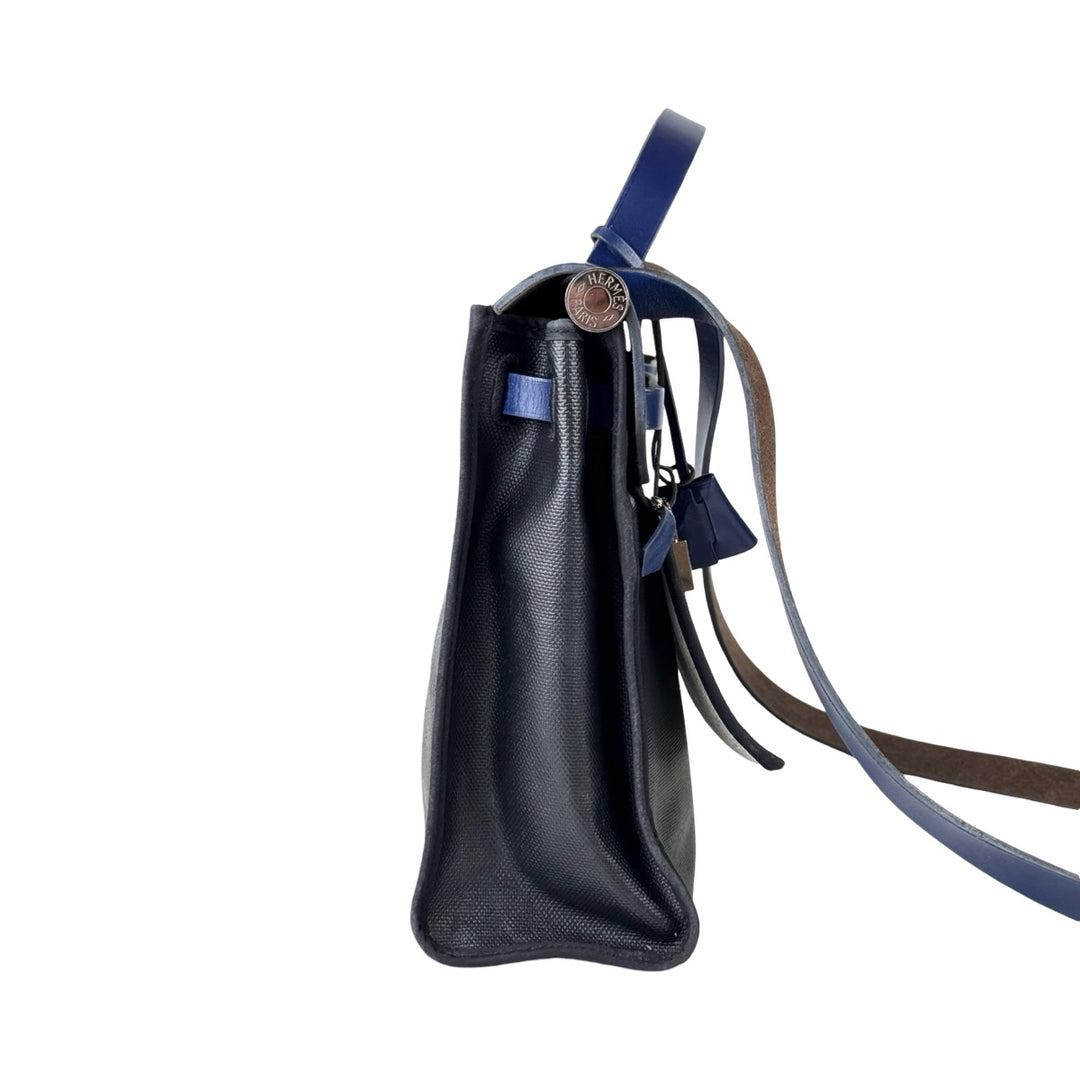 Hermes Herbag  Zip 31 Black/ Blue Bag