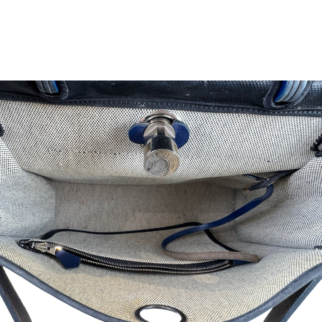 Hermes Herbag  Zip 31 Black/ Blue Bag