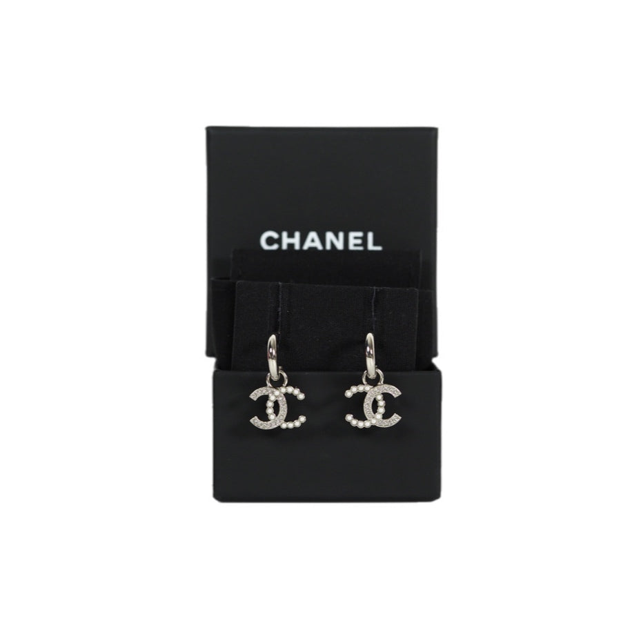 Chanel CC Charm Hoop Earring