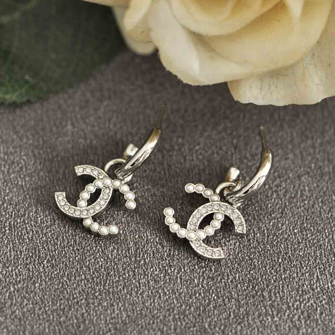 Chanel CC Charm Hoop Earring