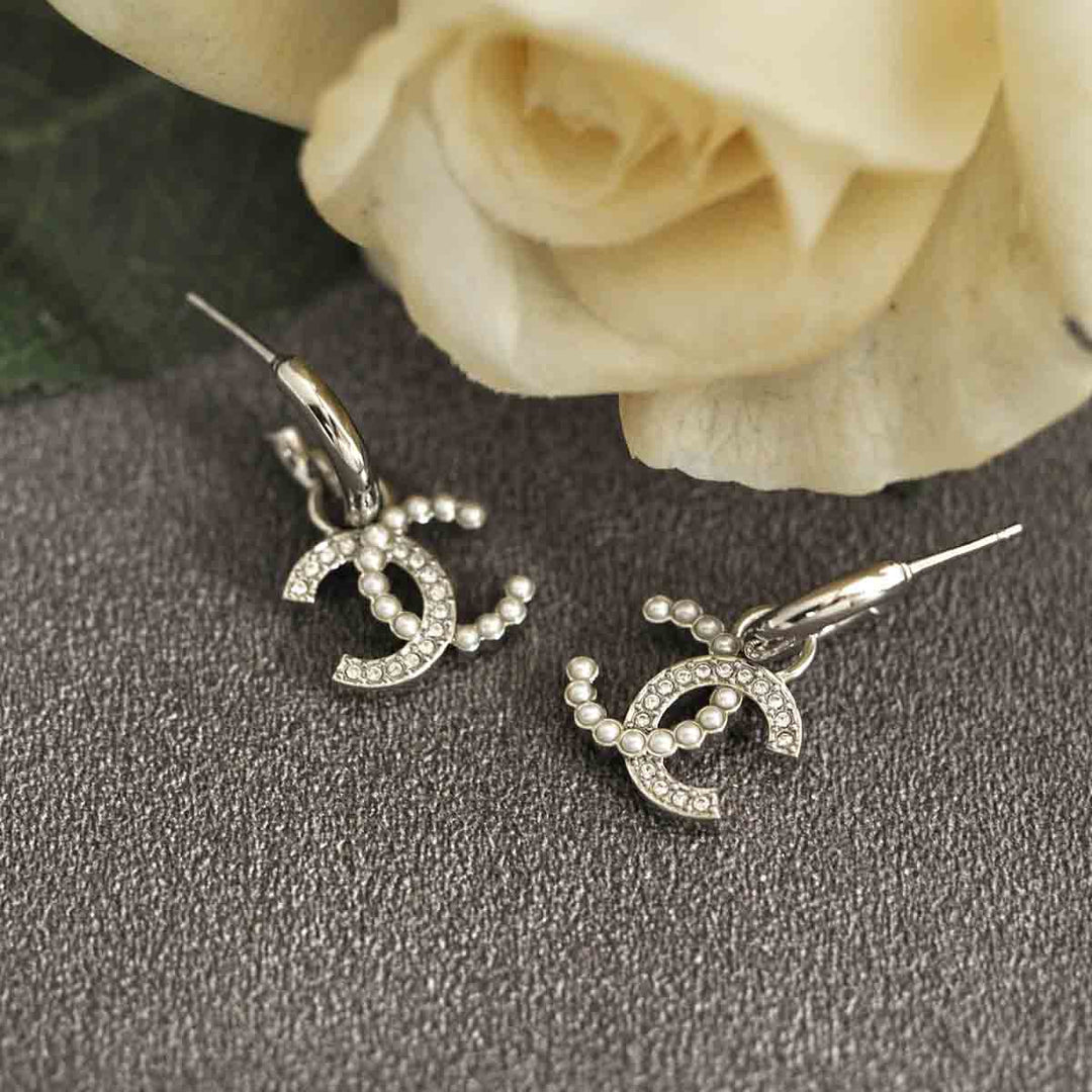 Chanel CC Charm Hoop Earring