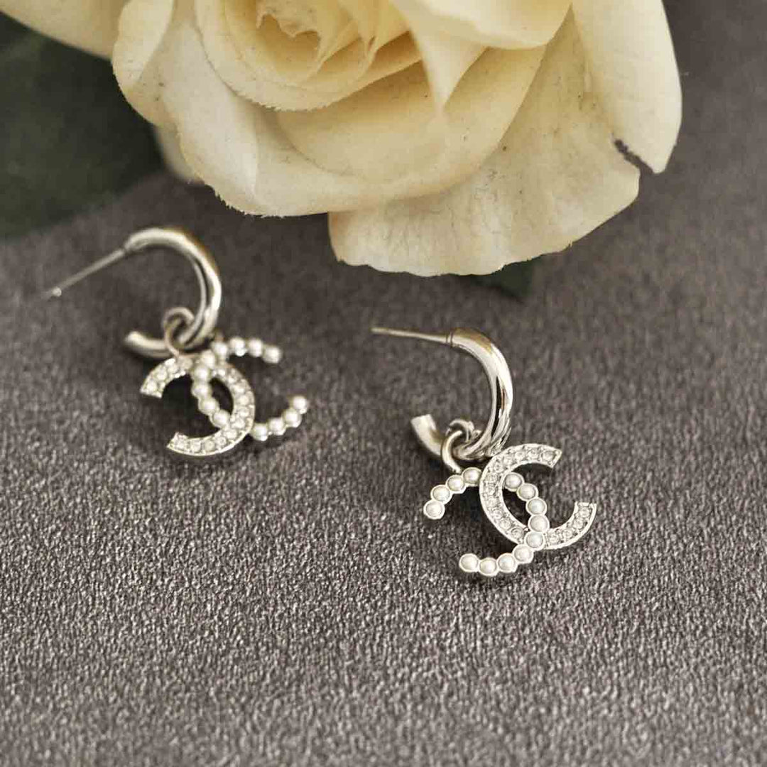 Chanel CC Charm Hoop Earring