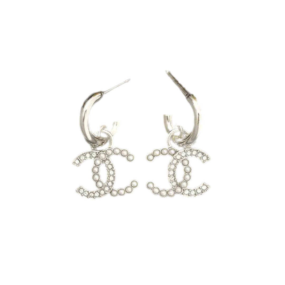 Chanel CC Charm Hoop Earring