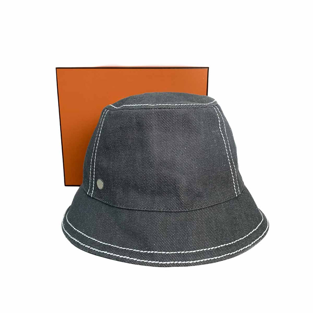 Hermes Grey Cotton Hat #56