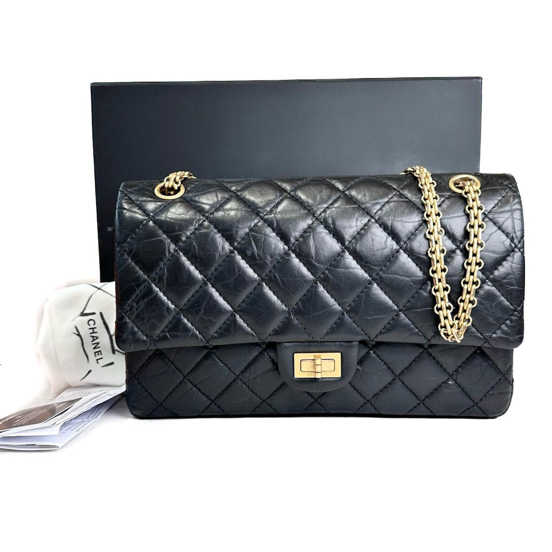 Chanel 2.55 Reissue Medium Black/Gold Bag