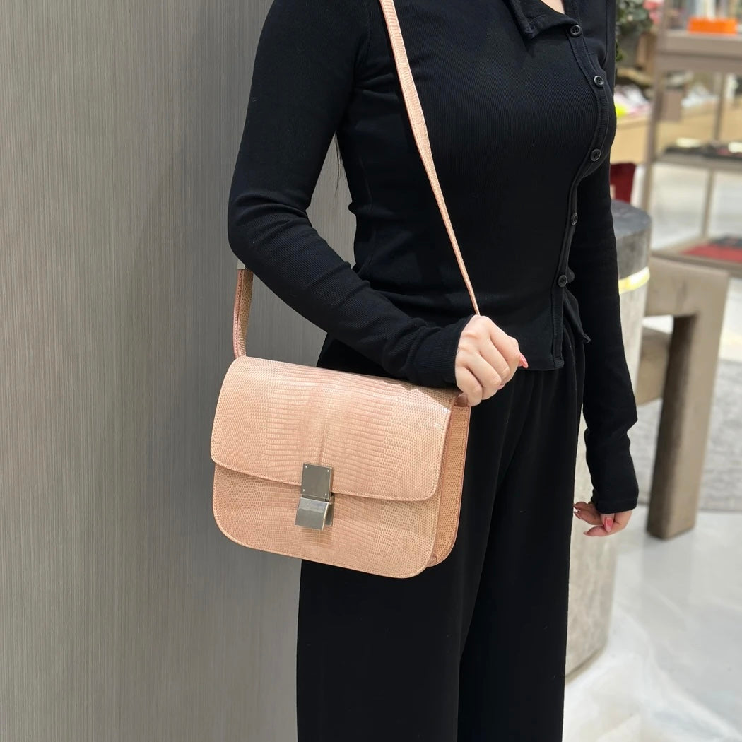 Celine Classic Box Bag Pink Lizard