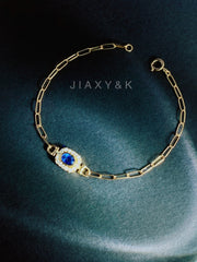 Single Sapphire and Diamond Bracelet - Jiaxyk
