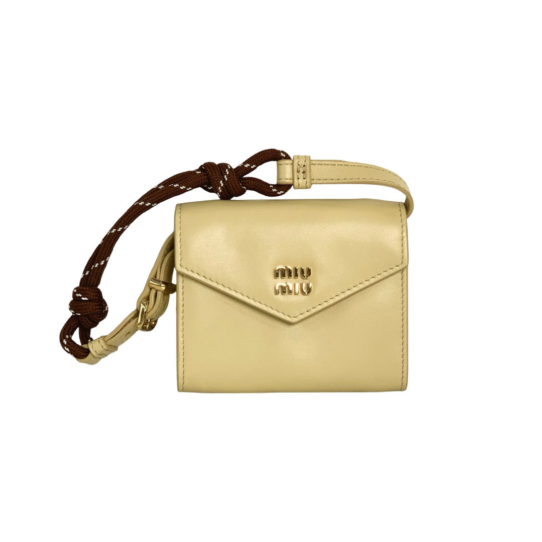 Miumiu Yellow Leather Shoulder Wallet