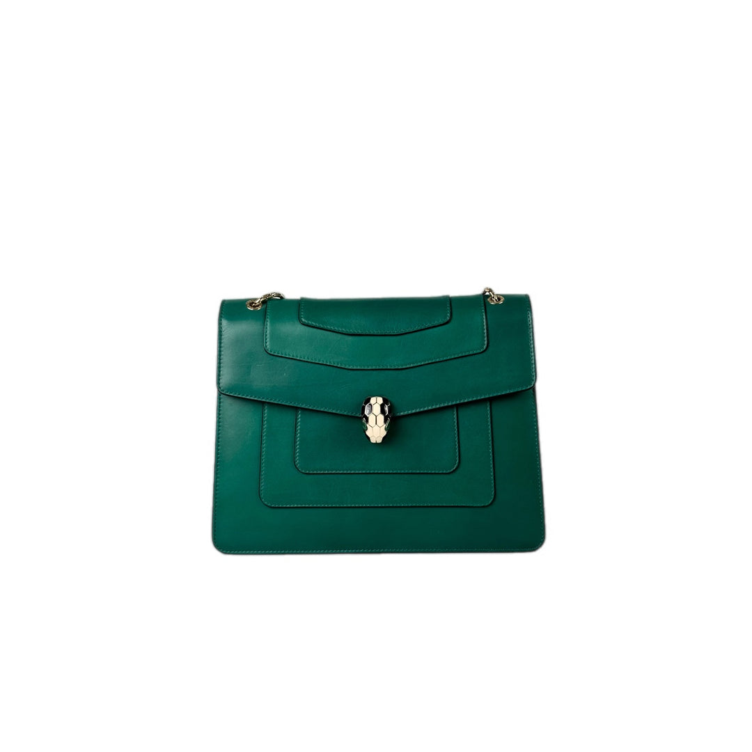 Bvlgari Green Med Serpenti Forever Crossbody Bag