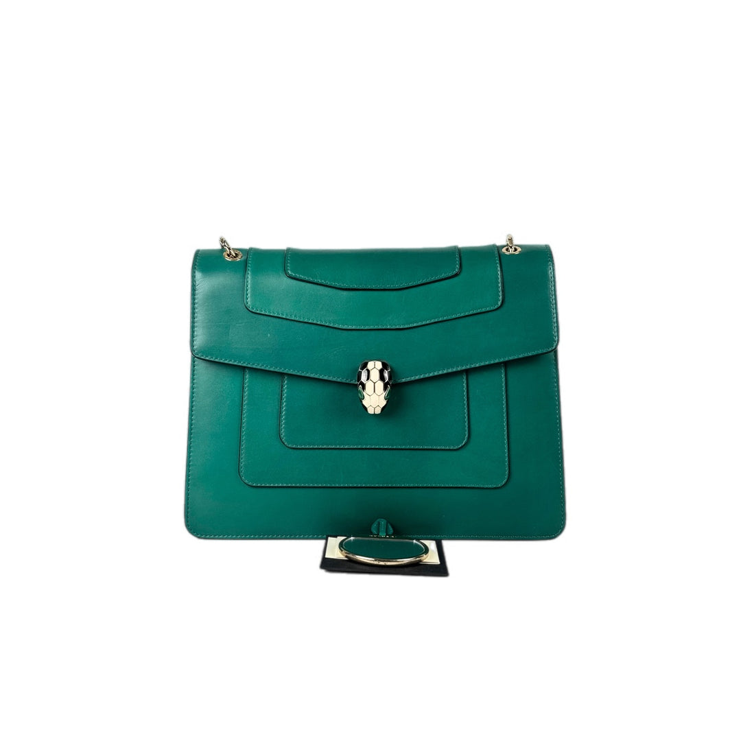 Bvlgari Green Med Serpenti Forever Crossbody Bag