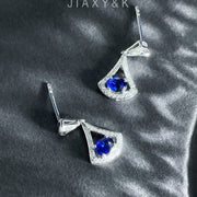 Sapphire and Diamond Fan Earrings - Jiaxyk
