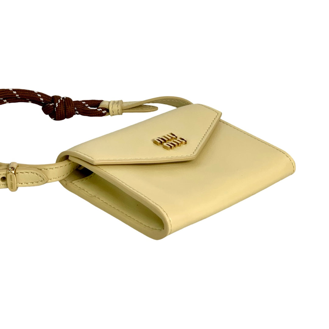 Miumiu Yellow Leather Shoulder Wallet