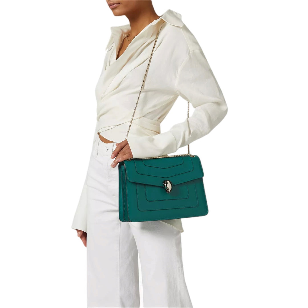 Bvlgari Green Med Serpenti Forever Crossbody Bag